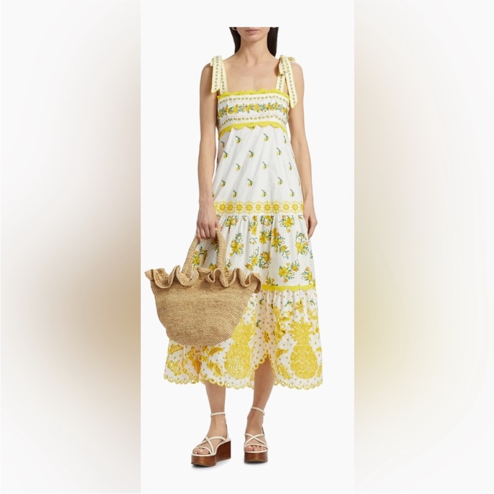 FARM Rio Sicily Richelieu Sleeveless Midi-Dress - Picture 8 of 14